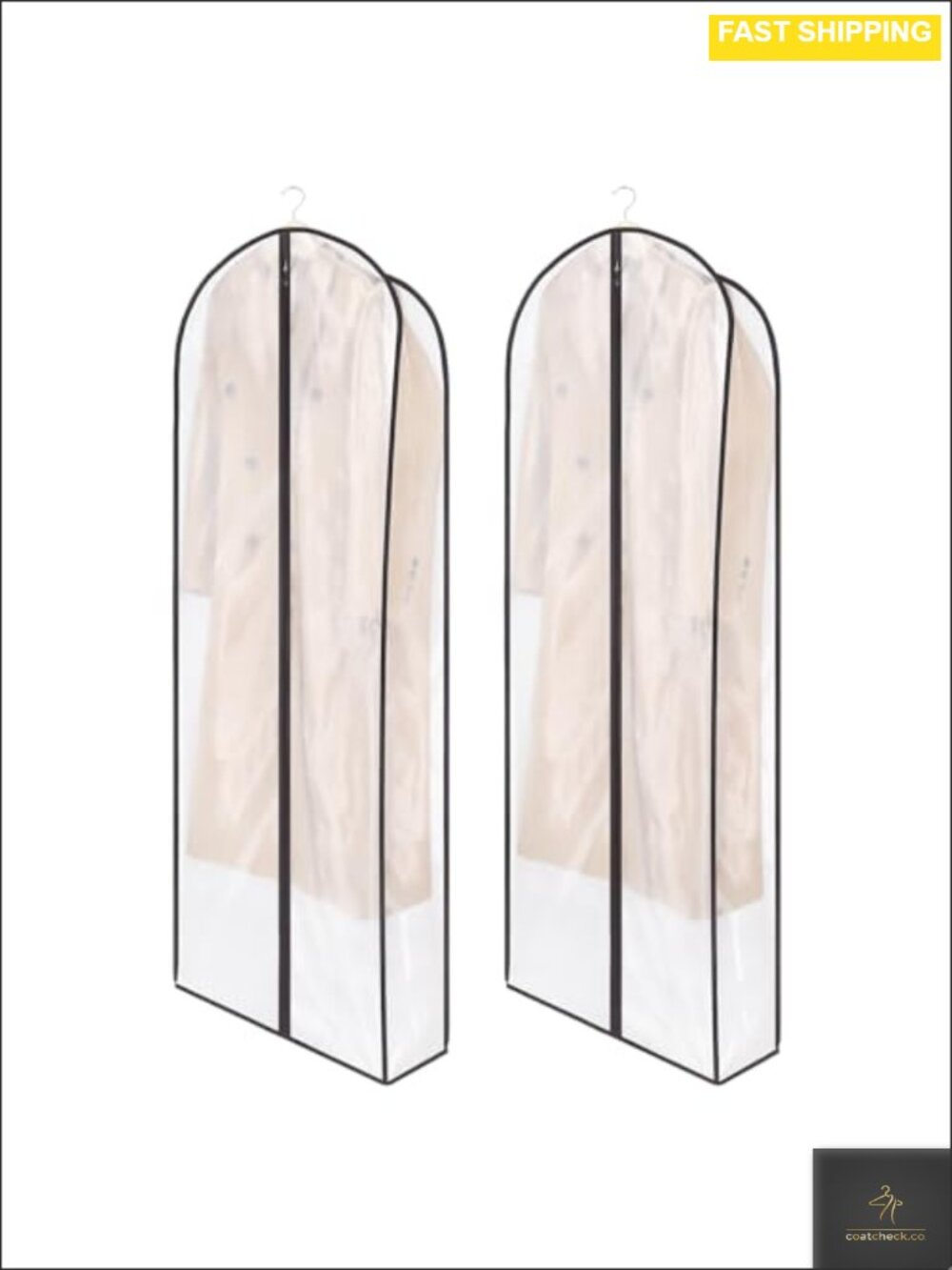 2 Pack Garment Bags for Fur Coats, 60" Long Breathable Organza Storage
